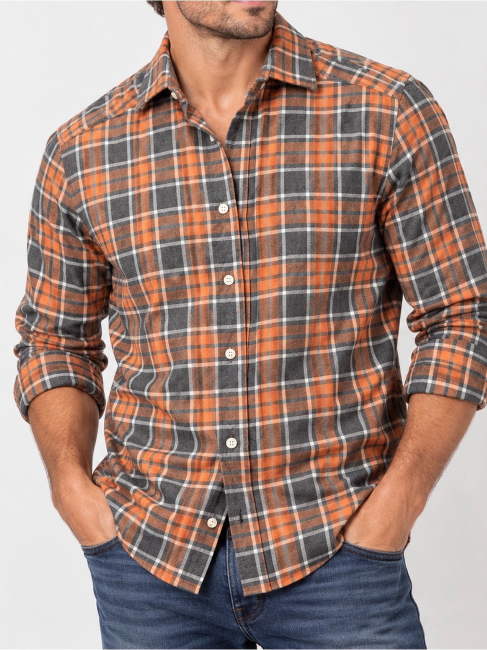 Shari’s Place Plaid Button-Up Shirt